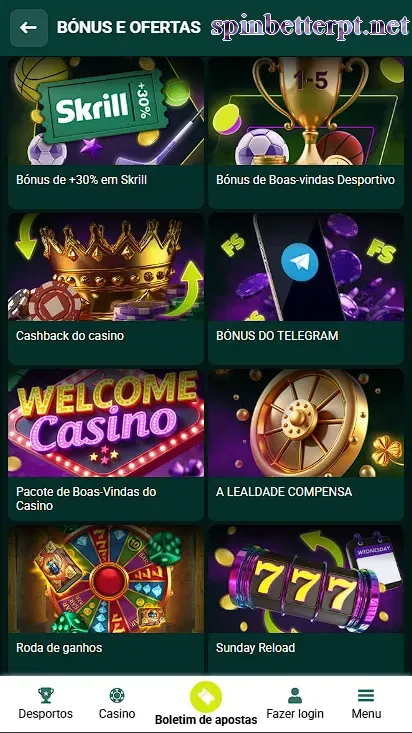 Bónus e promoções da SpinBetter Portugal